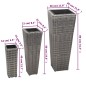 vidaXL Garten-Hochbeet 3-tlg. Poly Rattan Grau vidaXL Garten-Hochbeet 3-tlg. Poly Rattan Grau
