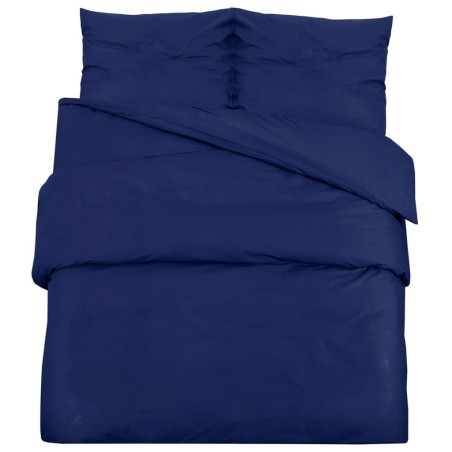 vidaXL Bettwäsche-Set Marineblau 140x200 cm Baumwolle