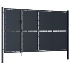 vidaXL Gartentor Stahl 350 x 175 cm Anthrazit