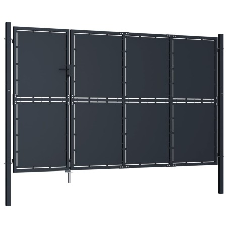 vidaXL Gartentor Stahl 350 x 175 cm Anthrazit