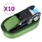 vidaXL Ratschen-Spanngurte 10 Stk. 800 daN 6 m Grün vidaXL Ratschen-Spanngurte 10 Stk. 800 daN 6 m Grün