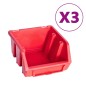 vidaXL 34-tlg. Behälter-Set für Kleinteile mit Wandplatten Rot Schwarz vidaXL 34-tlg. Behälter-Set für Kleinteile mit Wandplatten Rot Schwarz