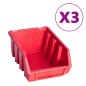 vidaXL 34-tlg. Behälter-Set für Kleinteile mit Wandplatten Rot Schwarz vidaXL 34-tlg. Behälter-Set für Kleinteile mit Wandplatten Rot Schwarz