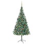 Künstlicher Weihnachtsbaum mit LEDs Kugeln & Zapfen 210 cm Künstlicher Weihnachtsbaum mit LEDs Kugeln & Zapfen 210 cm