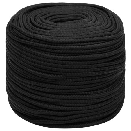 vidaXL Bootsseil Schwarz 6 mm 25 m Polypropylen