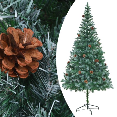 Künstlicher Weihnachtsbaum mit LEDs Kugeln & Zapfen 210 cm