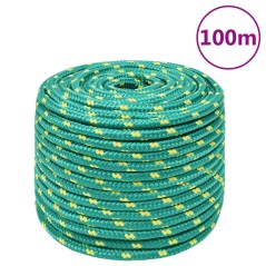 vidaXL Bootsseil Grün 12 mm 100 m Polypropylen