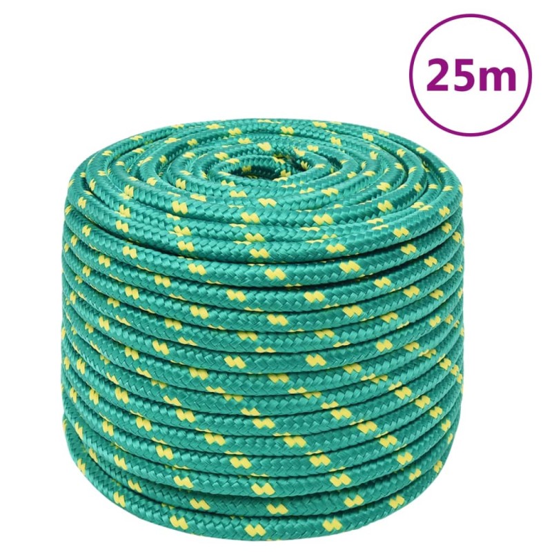 vidaXL Bootsseil Grün 14 mm 25 m Polypropylen vidaXL Bootsseil Grün 14 mm 25 m Polypropylen