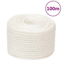 vidaXL Arbeitsseil Weiß 10 mm 100 m Polypropylen
