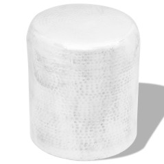 vidaXL Hocker/Beistelltisch aus gehämmertem Aluminium Silbern 