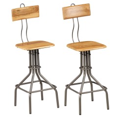 vidaXL Barhocker 2 Stk. Altholz Teak 