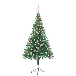 Künstlicher Weihnachtsbaum mit LEDs & Kugeln 150 cm 380 Zweige