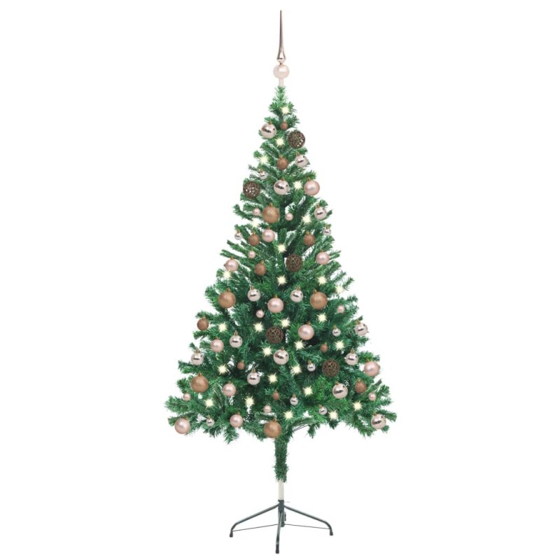 Künstlicher Weihnachtsbaum mit LEDs & Kugeln 150 cm 380 Zweige Künstlicher Weihnachtsbaum mit LEDs & Kugeln 150 cm 380 Zweige