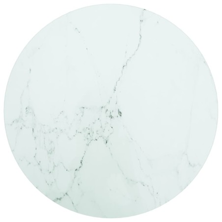 vidaXL Tischplatte Weiß Ø40x0,8 cm Hartglas in Marmoroptik