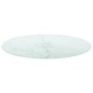 vidaXL Tischplatte Weiß Ø80x1 cm Hartglas in Marmoroptik vidaXL Tischplatte Weiß Ø80x1 cm Hartglas in Marmoroptik