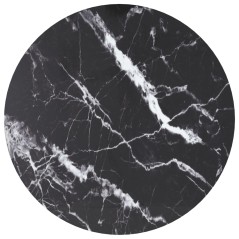 vidaXL Tischplatte Schwarz Ø70x0,8 cm Hartglas in Marmoroptik