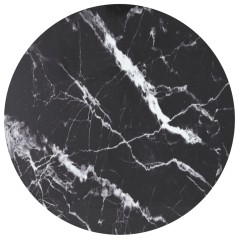 vidaXL Tischplatte Schwarz Ø90x1 cm Hartglas in Marmoroptik