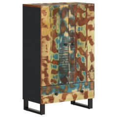 vidaXL Highboard mit Schublade 60x33x100 cm Massives Altholz & Eisen