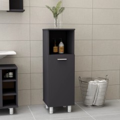 vidaXL Badezimmerschrank Grau 30x30x95 cm Holzwerkstoff