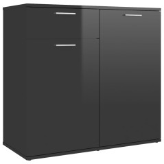 vidaXL Sideboard Hochglanz-Schwarz 80x36x75 cm Holzwerkstoff