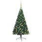 vidaXL Künstlicher Halb-Weihnachtsbaum Beleuchtung Kugeln Grün 240 cm vidaXL Künstlicher Halb-Weihnachtsbaum Beleuchtung Kugeln Grün 240 cm