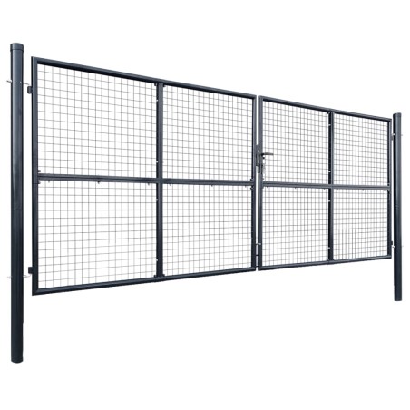 vidaXL Mesh-Gartentor Verzinkter Stahl 400 x 150 cm Grau 