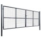 vidaXL Mesh-Gartentor Verzinkter Stahl 400 x 150 cm Grau vidaXL Mesh-Gartentor Verzinkter Stahl 400 x 150 cm Grau