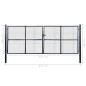 vidaXL Mesh-Gartentor Verzinkter Stahl 400 x 150 cm Grau vidaXL Mesh-Gartentor Verzinkter Stahl 400 x 150 cm Grau