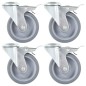 vidaXL Lenkrollen mit Bolzenloch und Doppelbremsen 4 Stk. 100 mm vidaXL Lenkrollen mit Bolzenloch und Doppelbremsen 4 Stk. 100 mm