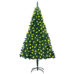 Künstlicher Weihnachtsbaum mit LEDs & Dicken Zweigen Grün 210cm