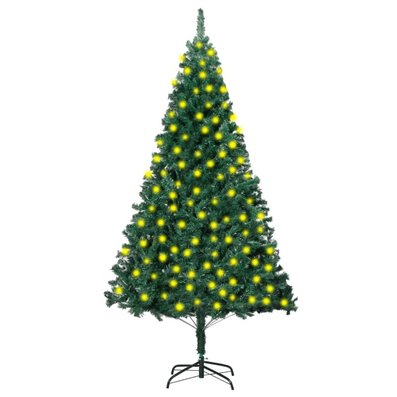 Künstlicher Weihnachtsbaum mit LEDs & Dicken Zweigen Grün 210cm Künstlicher Weihnachtsbaum mit LEDs & Dicken Zweigen Grün 210cm