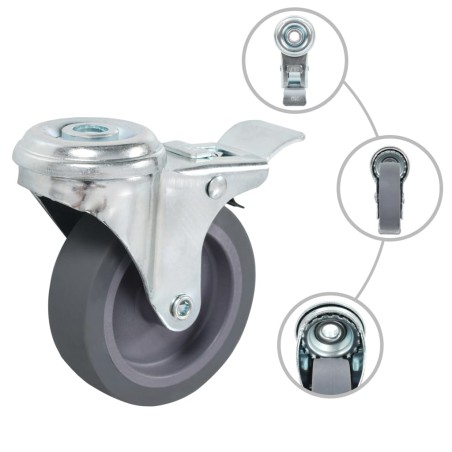 vidaXL Lenkrollen mit Bolzenloch 4 Stk. 75 mm