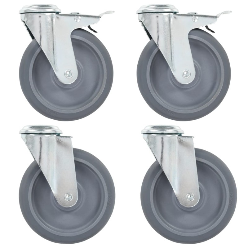 vidaXL Lenkrollen mit Bolzenloch 4 Stk. 125 mm vidaXL Lenkrollen mit Bolzenloch 4 Stk. 125 mm
