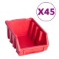 vidaXL 96-tlg. Behälter-Set für Kleinteile mit Wandplatten Rot Schwarz vidaXL 96-tlg. Behälter-Set für Kleinteile mit Wandplatten Rot Schwarz