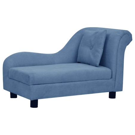 vidaXL Hundesofa mit Kissen Blau 83x44x44 cm Plüsch  