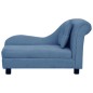 vidaXL Hundesofa mit Kissen Blau 83x44x44 cm Plüsch vidaXL Hundesofa mit Kissen Blau 83x44x44 cm Plüsch