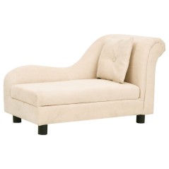 vidaXL Hundesofa mit Kissen Creme 83x44x44 cm Plüsch  