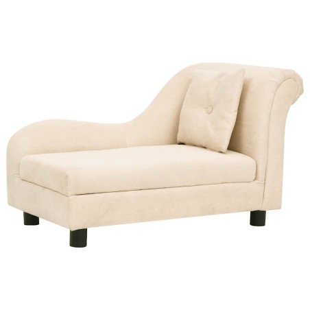 vidaXL Hundesofa mit Kissen Creme 83x44x44 cm Plüsch  