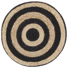 vidaXL Handgefertigter Sitzpuff Schwarz 40 x 45 cm Jute