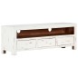 vidaXL TV-Schrank Weiß 120 x 30 x 40 cm Massivholz Akazie vidaXL TV-Schrank Weiß 120 x 30 x 40 cm Massivholz Akazie
