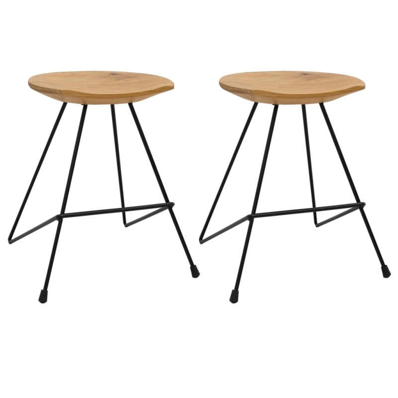 vidaXL Hocker 2 Stk. Teak Massivholz vidaXL Hocker 2 Stk. Teak Massivholz