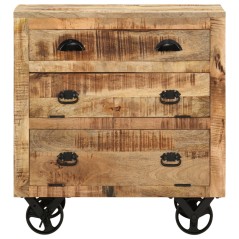 vidaXL Beistellschrank mit Rädern 70 x 40 x 75 cm Massivholz Mango
