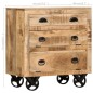 vidaXL Beistellschrank mit Rädern 70 x 40 x 75 cm Massivholz Mango vidaXL Beistellschrank mit Rädern 70 x 40 x 75 cm Massivholz Mango