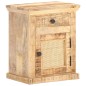 vidaXL Nachttisch 40x30x50 cm Massivholz Mango und Naturgeflecht vidaXL Nachttisch 40x30x50 cm Massivholz Mango und Naturgeflecht