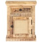 vidaXL Nachttisch 40x30x50 cm Massivholz Mango und Naturgeflecht vidaXL Nachttisch 40x30x50 cm Massivholz Mango und Naturgeflecht