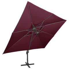 vidaXL Ampelschirm mit Lüftung 400x300 cm Bordeauxrot