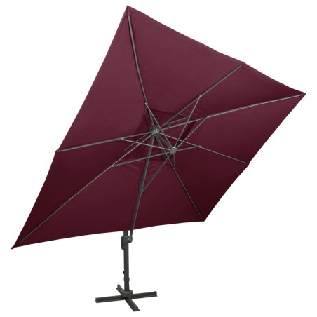 vidaXL Ampelschirm mit Lüftung 400x300 cm Bordeauxrot