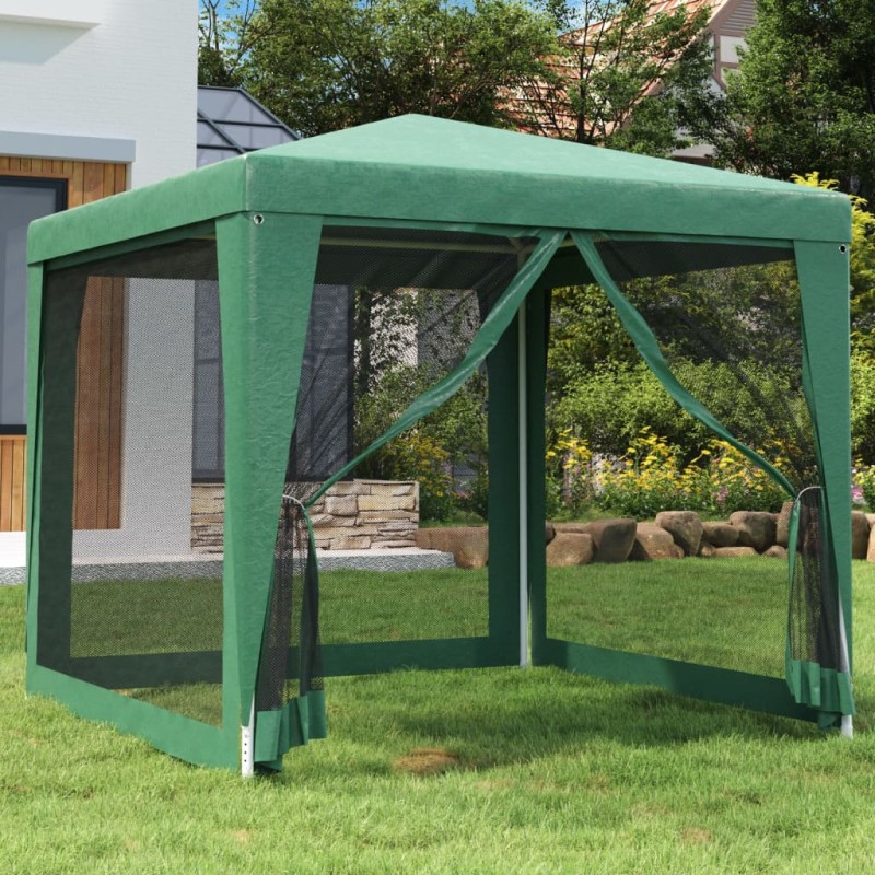vidaXL Partyzelt mit 4 Mesh-Seitenwänden Grün 2,5x2,5 m HDPE vidaXL Partyzelt mit 4 Mesh-Seitenwänden Grün 2,5x2,5 m HDPE