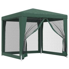 vidaXL Partyzelt mit 4 Mesh-Seitenwänden Grün 2,5x2,5 m HDPE