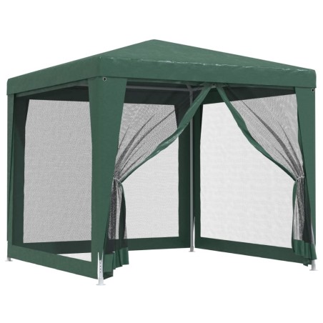 vidaXL Partyzelt mit 4 Mesh-Seitenwänden Grün 2,5x2,5 m HDPE